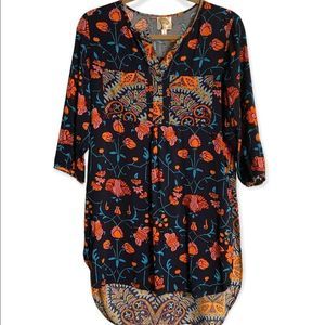 Anthropologie Fig and Flower Ladies Tunic Blouse. Sz Small